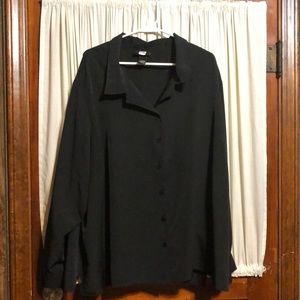 Black dress button down